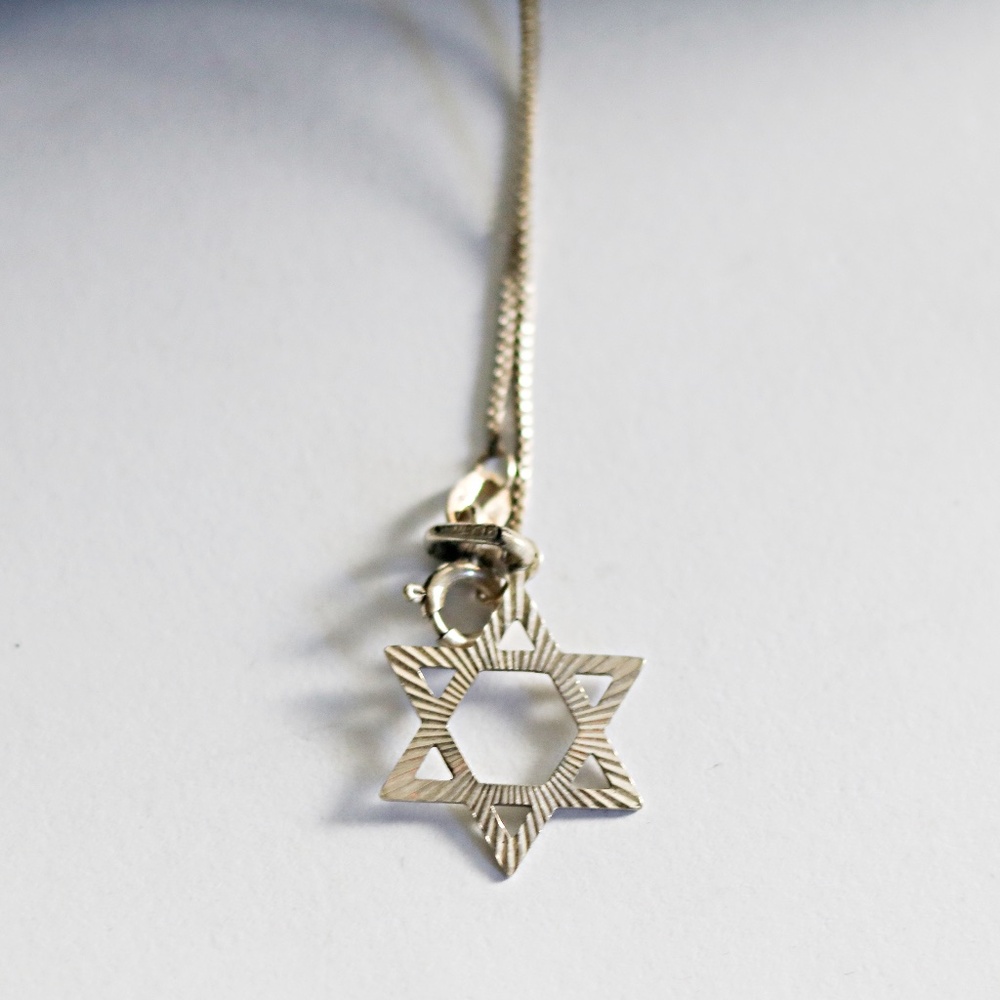Vintage Sterling Silver Star of David Necklace